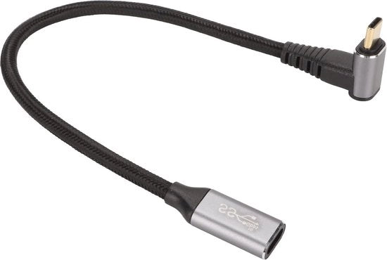 Cavo USB C 90 Gradi PD 100W Tipo C 3.1 Maschio-Femmina Cavo Rapido 4K 60Hz 10 Gbps Cavo a U per Estensione di 25cm per Steam Deck.