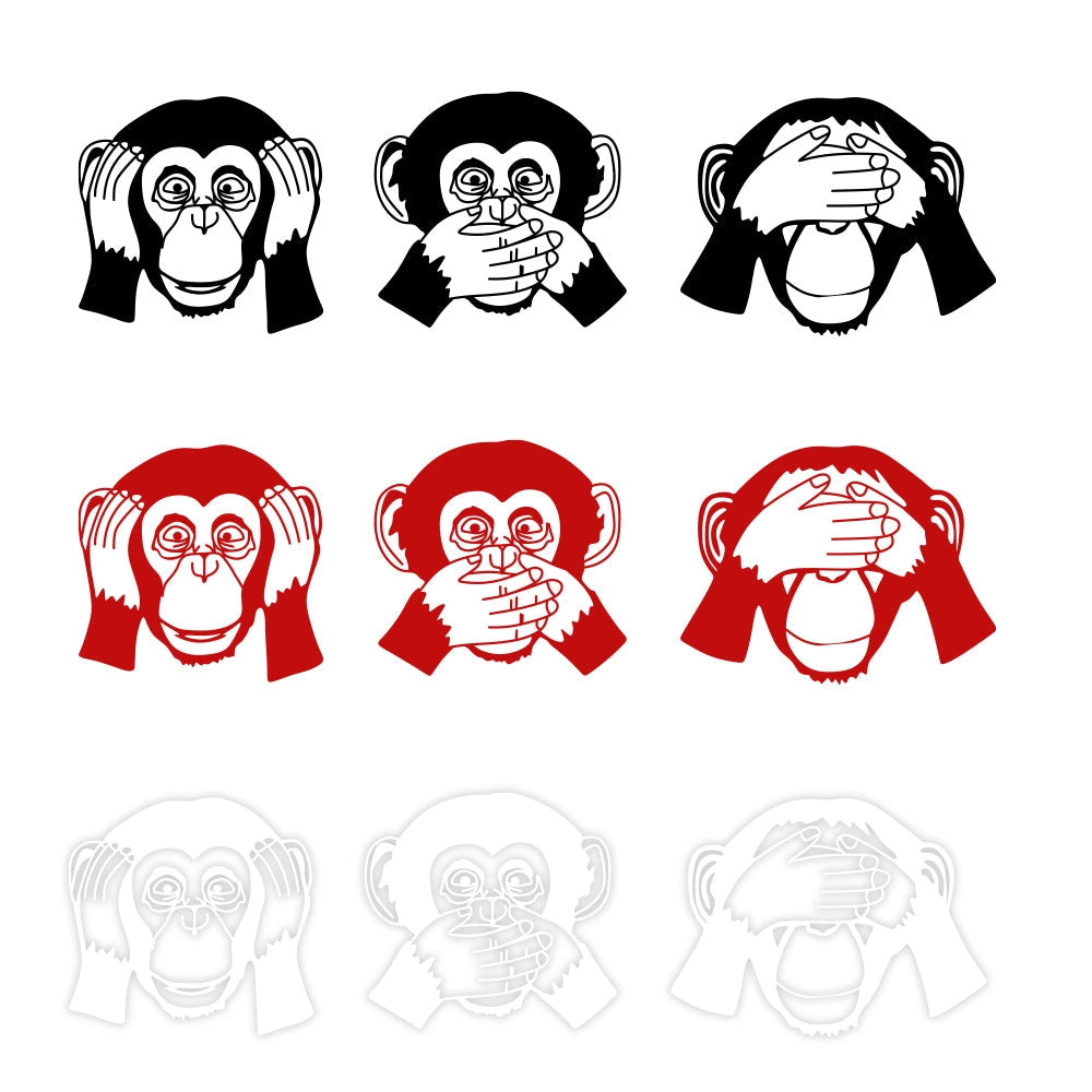 MONKEY - Adesivo murale wall sticker in vinile 40x150 cm Colore: bianco