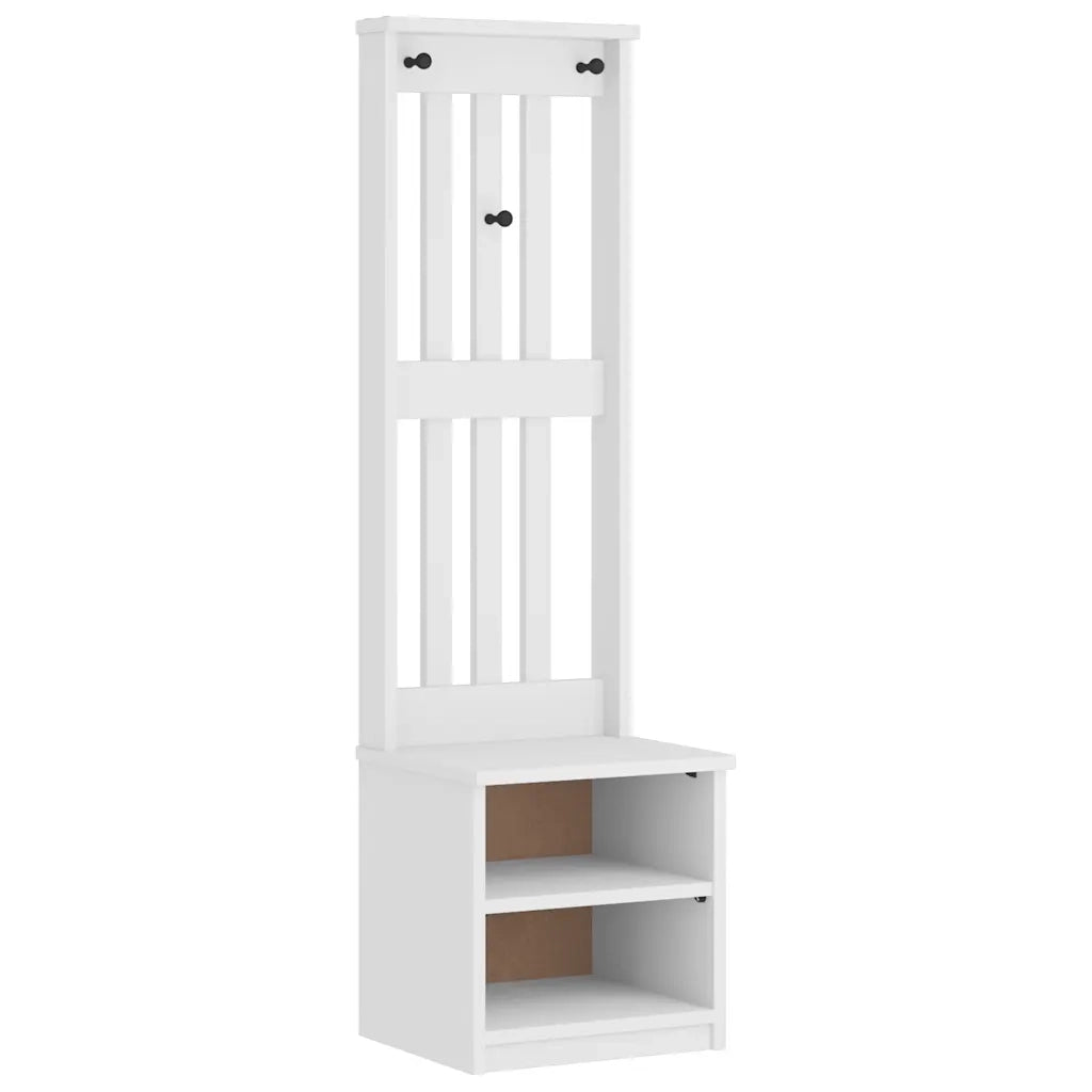 Albero da Ingresso SANDNES Bianco 45x40x159,5 cm Legno di Pino 4010480