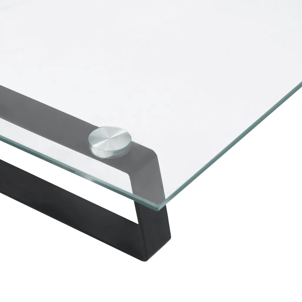 Supporto per Monitor Nero 60x20x8cm Vetro Temperato e Metallo CFW1533235