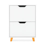 Emma - Scarpiera Salvaspazio 2 Ante 55x82x25 cm 12 Paia in Legno Bianco