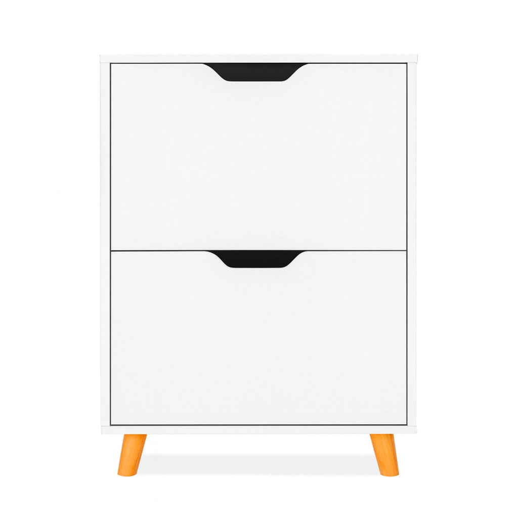 Emma - Scarpiera Salvaspazio 2 Ante 55x82x25 cm 12 Paia in Legno Bianco