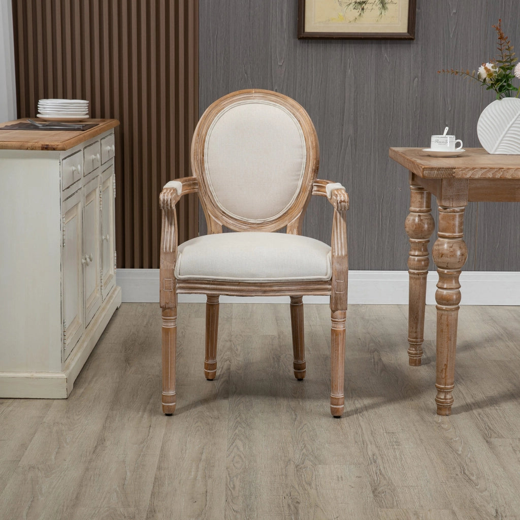 Sedia da Salotto Imbottita in Tessuto ¨C zephmum ¨C 56x56x96 Bianco Crema
