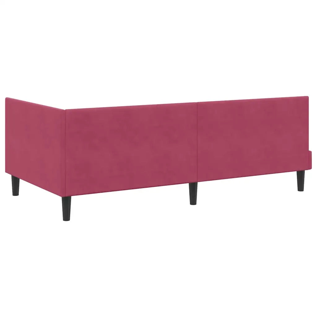 Cornice del letto ad angolo Rosso Vino 100 cm x 200 cm Velluto