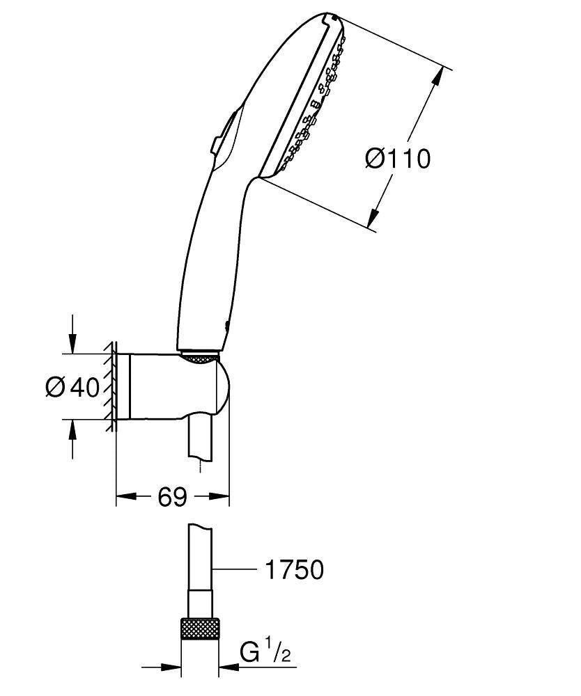GROHE Vitalio Start 110 sistema di doccia Cromo