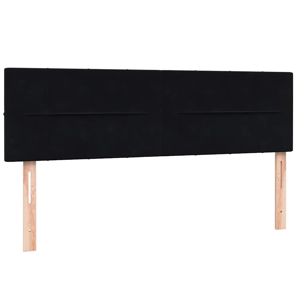 vidaXL Giroletto a Molle con Materasso Nero 160x210 cm in Velluto