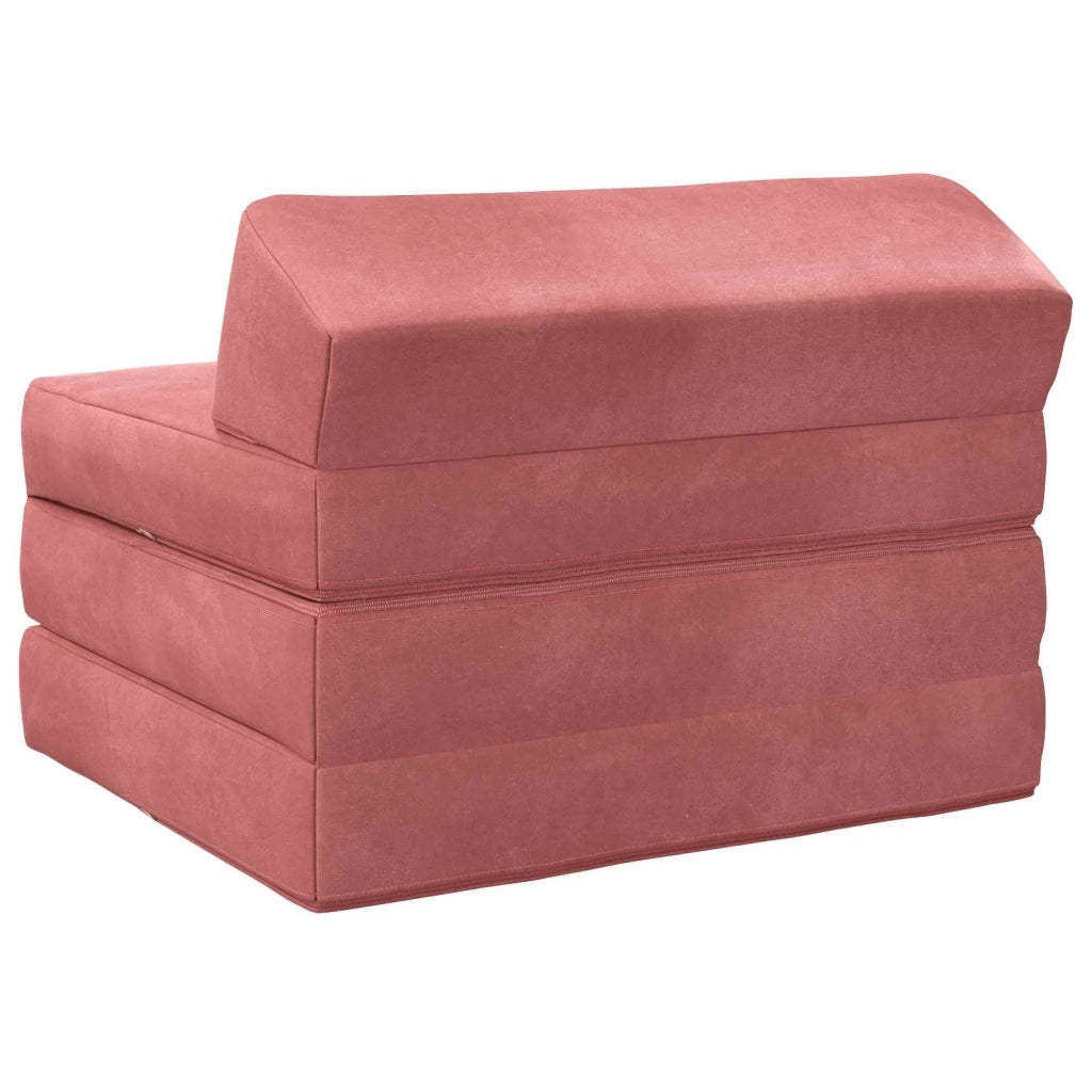 Divano Letto Pieghevole Rosa 200 x 70 x 10 cm Velluto 900027