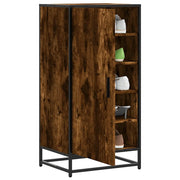Scarpiera-Scaffale per scarpe Rovere Fumo 48x38x97,5 cm in Legno Multistrato 649695