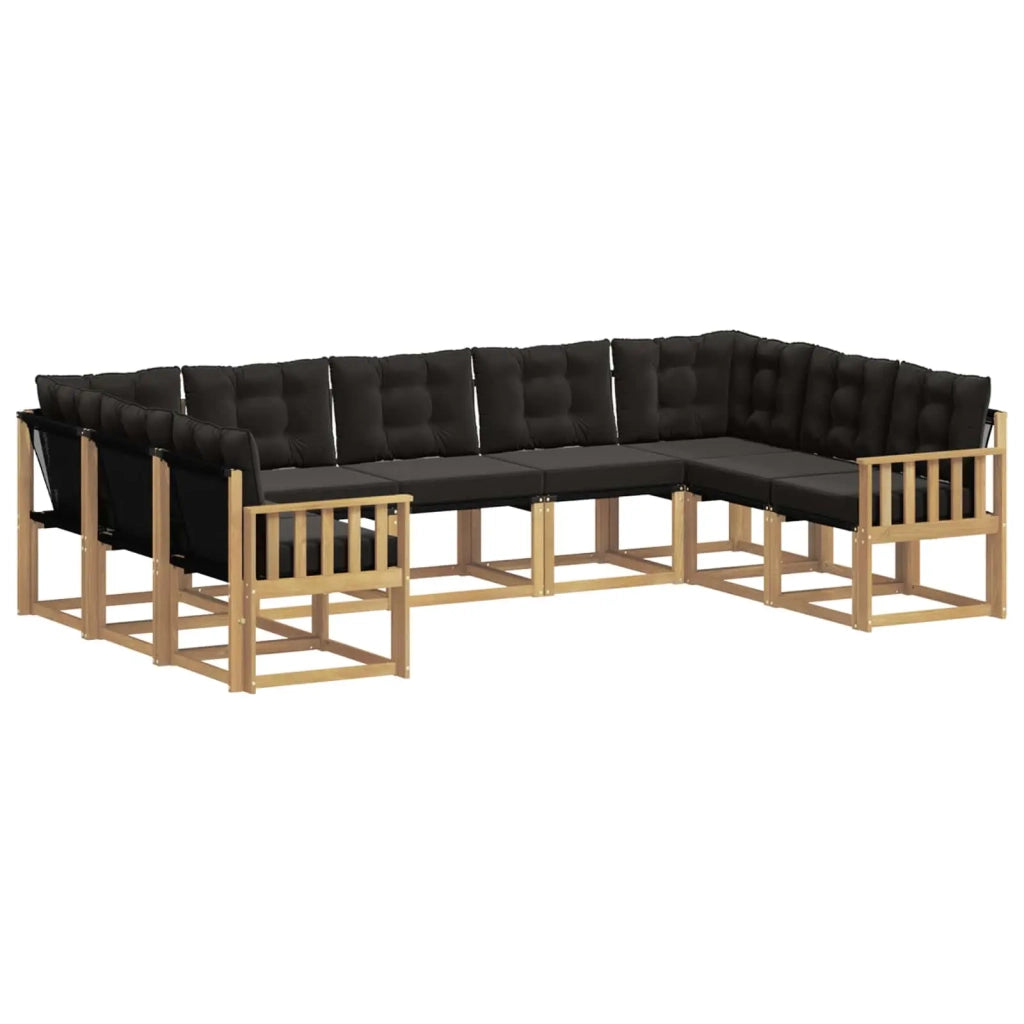 Set di divani da esterno 9 pz Bianco e Nero 3389858