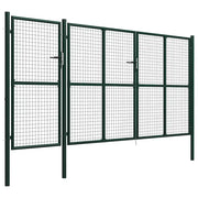 Cancello da Giardino in Acciaio 400x150 cm Verde 144313
