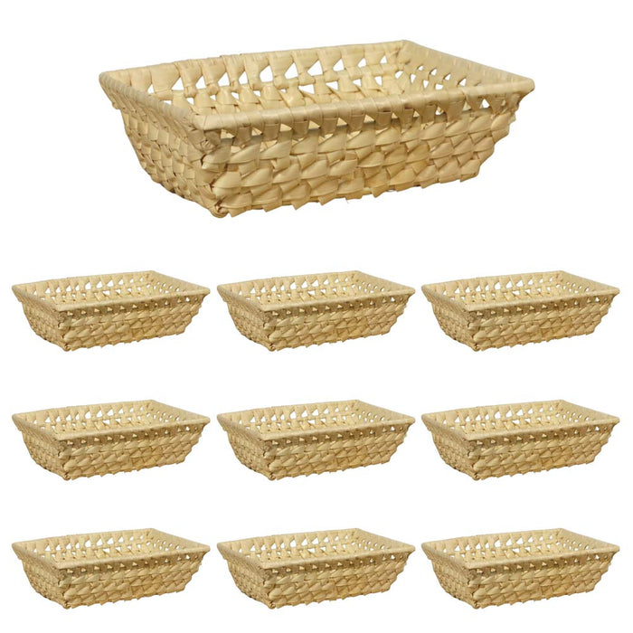 Ceste cestini espositori x10 in foglie di palma intrecciate 21x 15,5 x h 5,5 cm