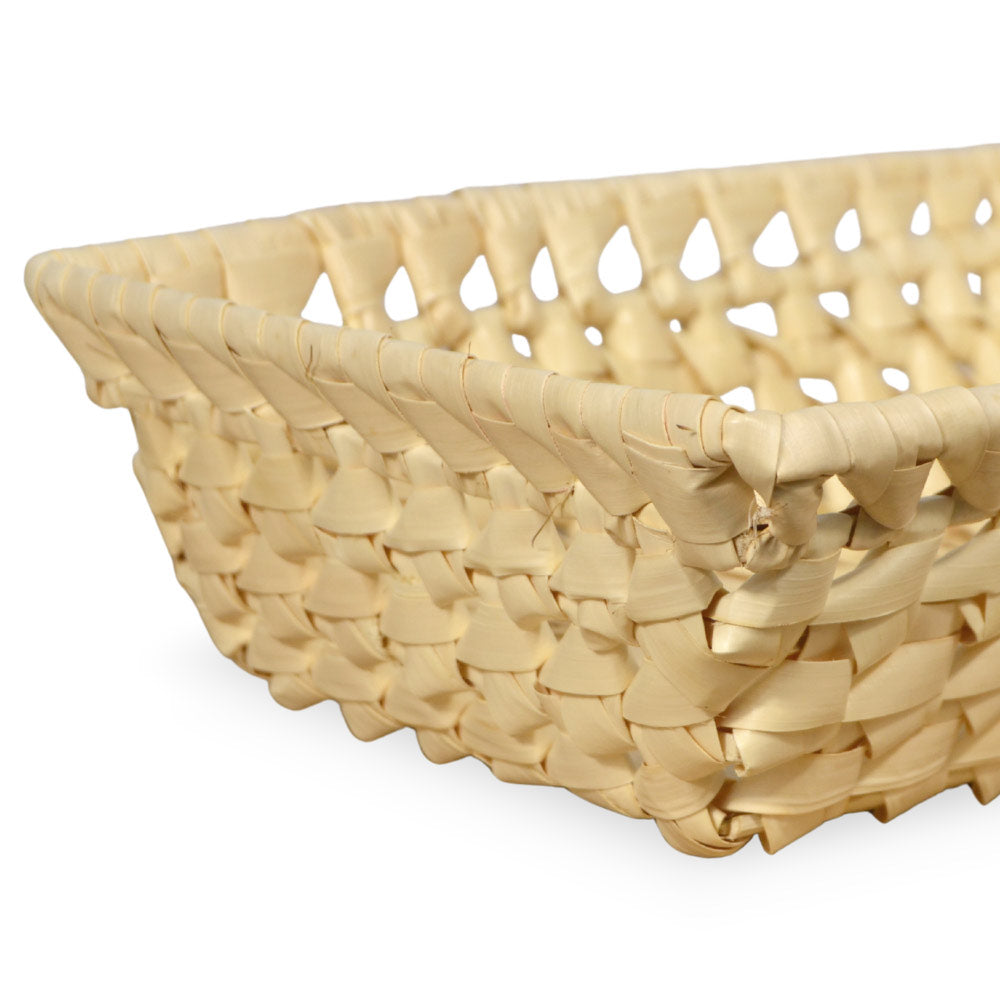 Ceste cestini espositori x10 in foglie di palma intrecciate 21x 15,5 x h 5,5 cm