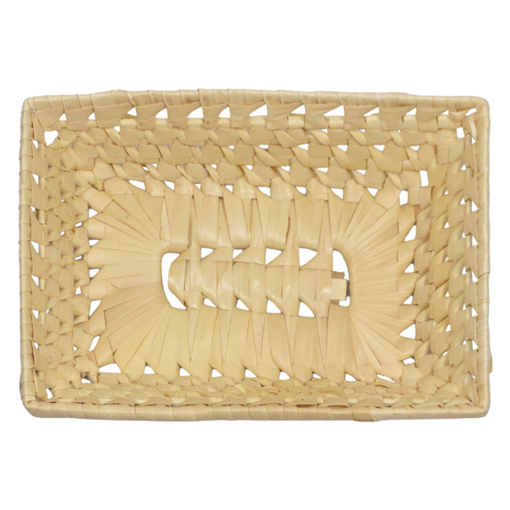 Ceste cestini espositori x10 in foglie di palma intrecciate 21x 15,5 x h 5,5 cm