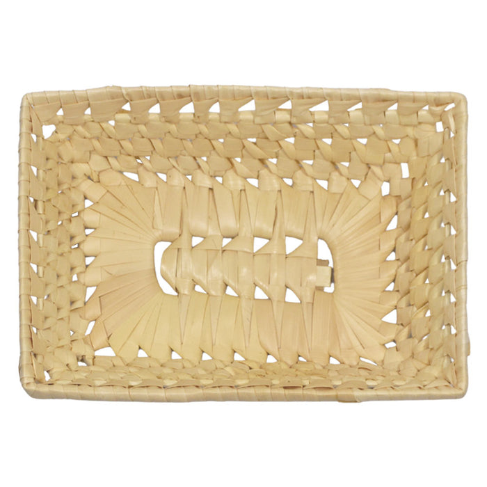 Ceste cestini espositori x10 in foglie di palma intrecciate 21x 15,5 x h 5,5 cm