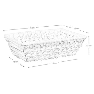 Ceste cestini espositori x10 in foglie di palma intrecciate 21x 15,5 x h 5,5 cm