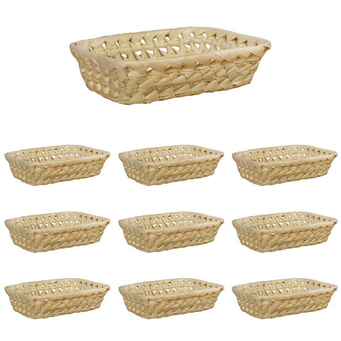 Ceste cestini espositori x10 in foglie di palma intrecciate 25x 18,5 x h 7,5 cm