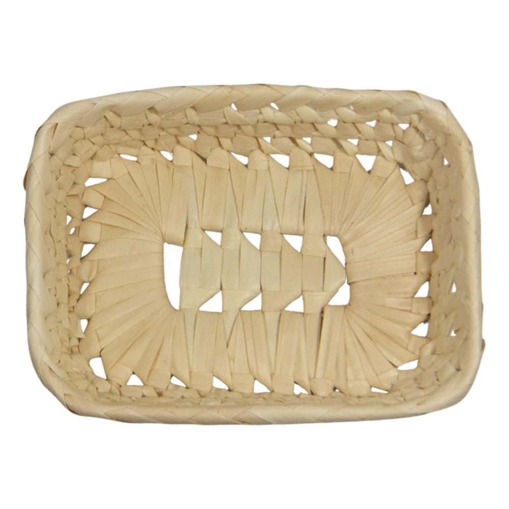 Ceste cestini espositori x10 in foglie di palma intrecciate 25x 18,5 x h 7,5 cm