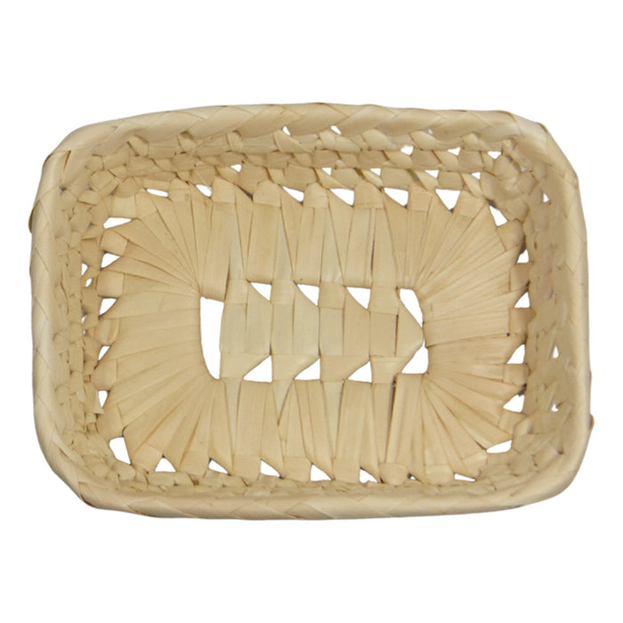 Ceste cestini espositori x10 in foglie di palma intrecciate 25x 18,5 x h 7,5 cm
