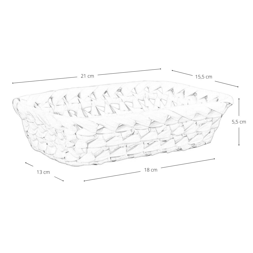 Ceste cestini espositori x10 in foglie di palma intrecciate 25x 18,5 x h 7,5 cm