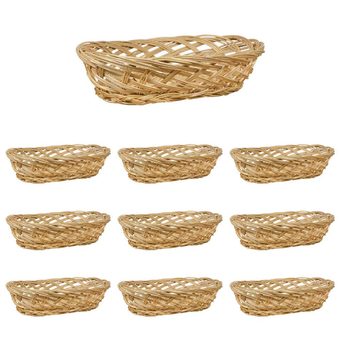 Ceste cestini portapane ovali x 10 intrecciate a mano 25,5 x 17,5 x h 8 cm