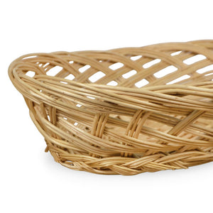 Ceste cestini portapane ovali x 10 intrecciate a mano 25,5 x 17,5 x h 8 cm