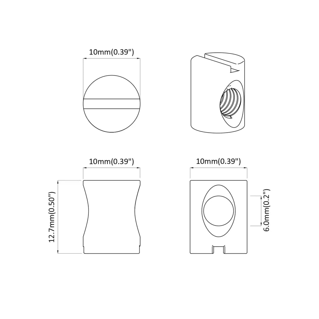 Dadi a tamburo 2 pz Argento M6 x 13 mm Metallo CFW1280267