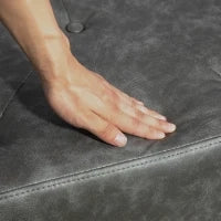 Panca Imbottita con Gambe in Legno 114x38x42 cm Grigio