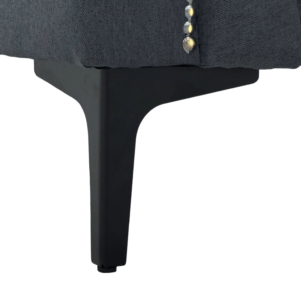 Divano 2 posti con cuscini a molle insacchettate in poliestere grigio scuro