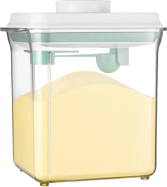 Contenitore aereostatico per conservazione di polvere di latte | scatola di conservazione con cucchiaio e bordo a striscia | contenitore di conservazione alimentare per fiocchi di cereali