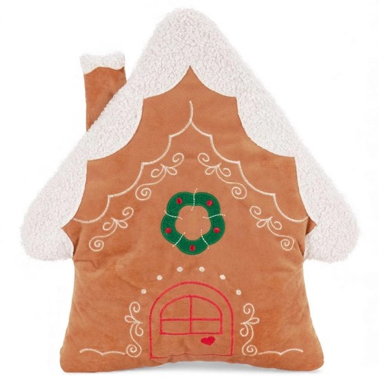 Cuscino Decorativo 44 cm - Casa Cioccolato - Decorazione Plush - Resistente al Fuoco - Molto Flessibile - Decorazione Invernale - Design Nostalgico - Cuscino Decorativo