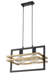 Lampada a sospensione loft Merci nero/oro 2xE27 Sigma