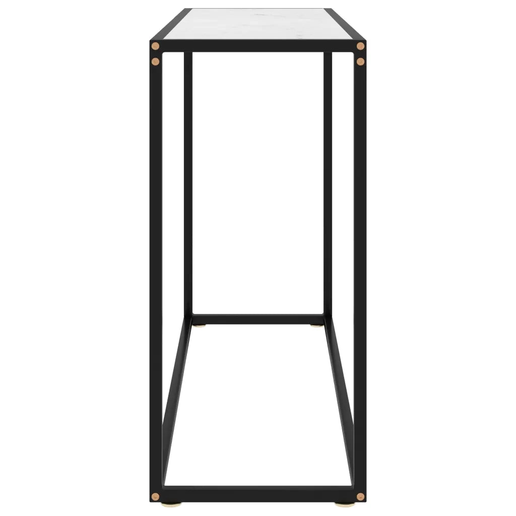 Tavolo Consolle Bianco 100x35x75 cm in Vetro Temperato 322813