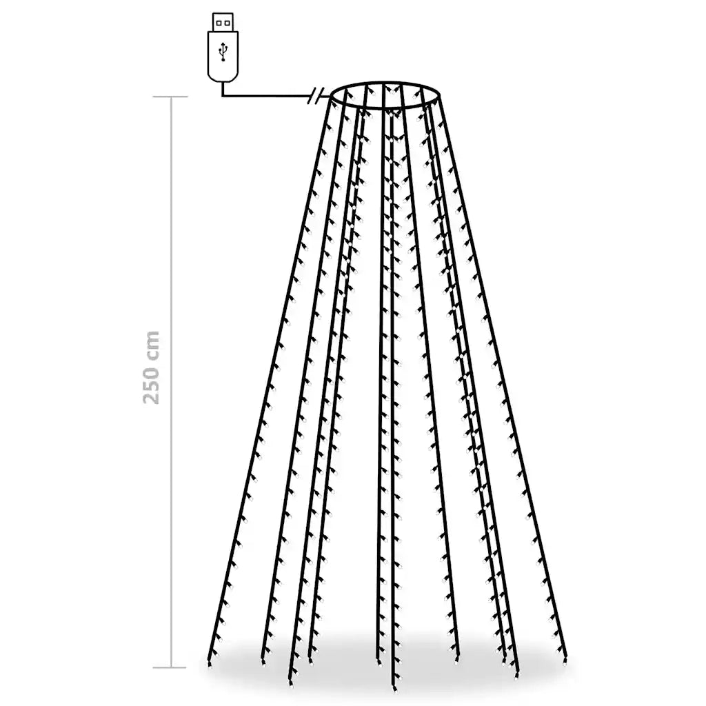 Rete di Luce per Albero di Natale 250 LED Blu 250 cm CFW3325158