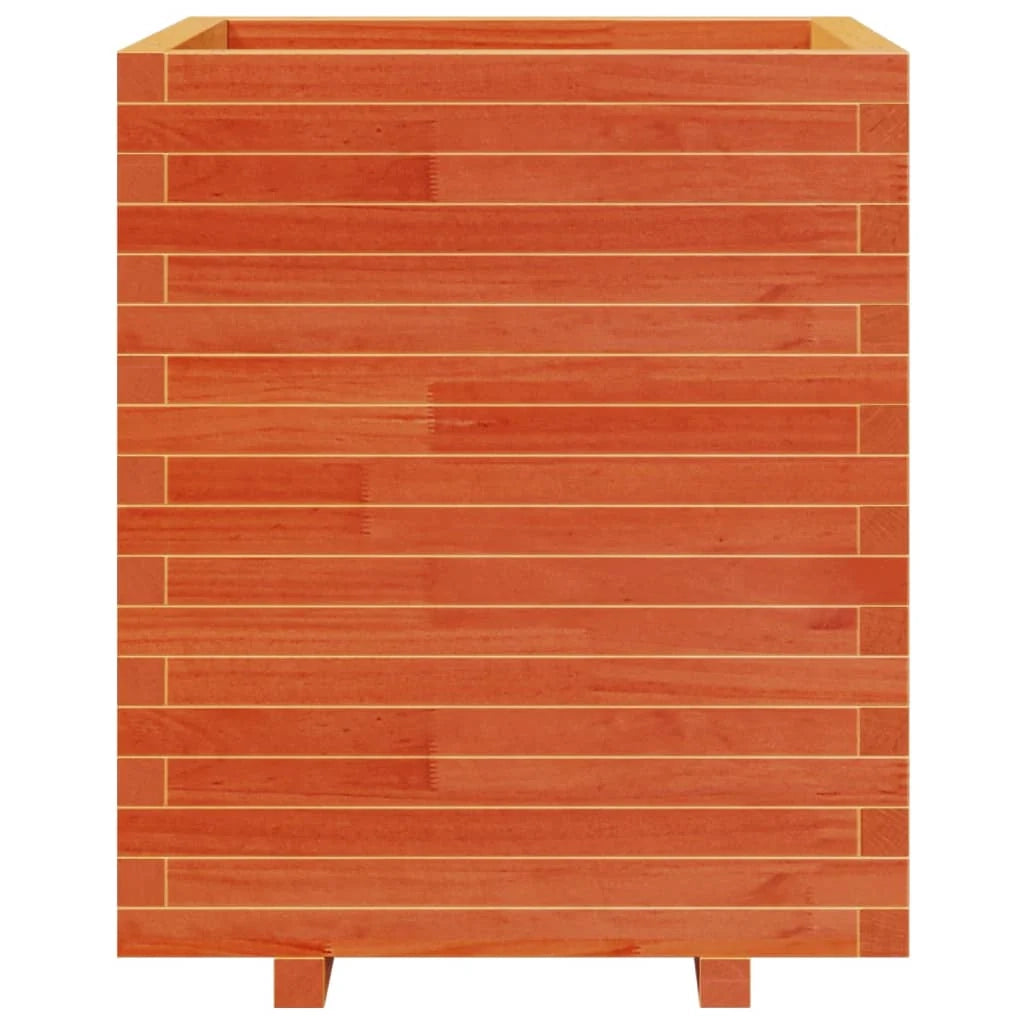 Fioriera rialzata per piante fiori terrazza giardino finitura a cera 60 x 60 x 72,5 cm legno di pino massiccio marrone 02_0038478