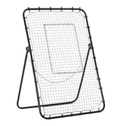 Porta da calcio pieghevole con rimbalzo, dimensioni 123x73x1785 cm, 4 livelli regolabili, colore nero, per allenamento e divertimento.