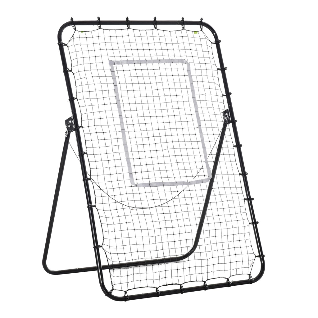 Porta da calcio pieghevole con rimbalzo, dimensioni 123x73x1785 cm, 4 livelli regolabili, colore nero, per allenamento e divertimento.