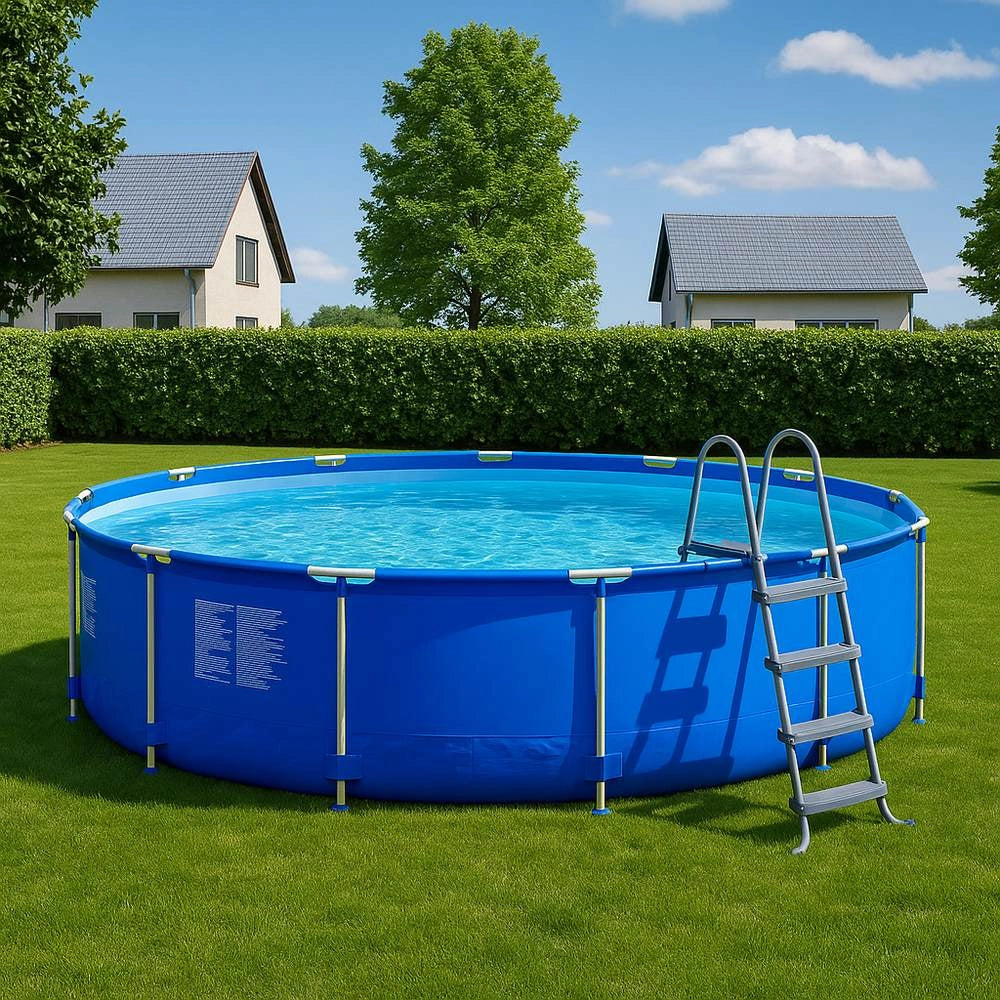 Piscina da esterno con struttura tonda 450x122 cm pompa filtro e scaletta