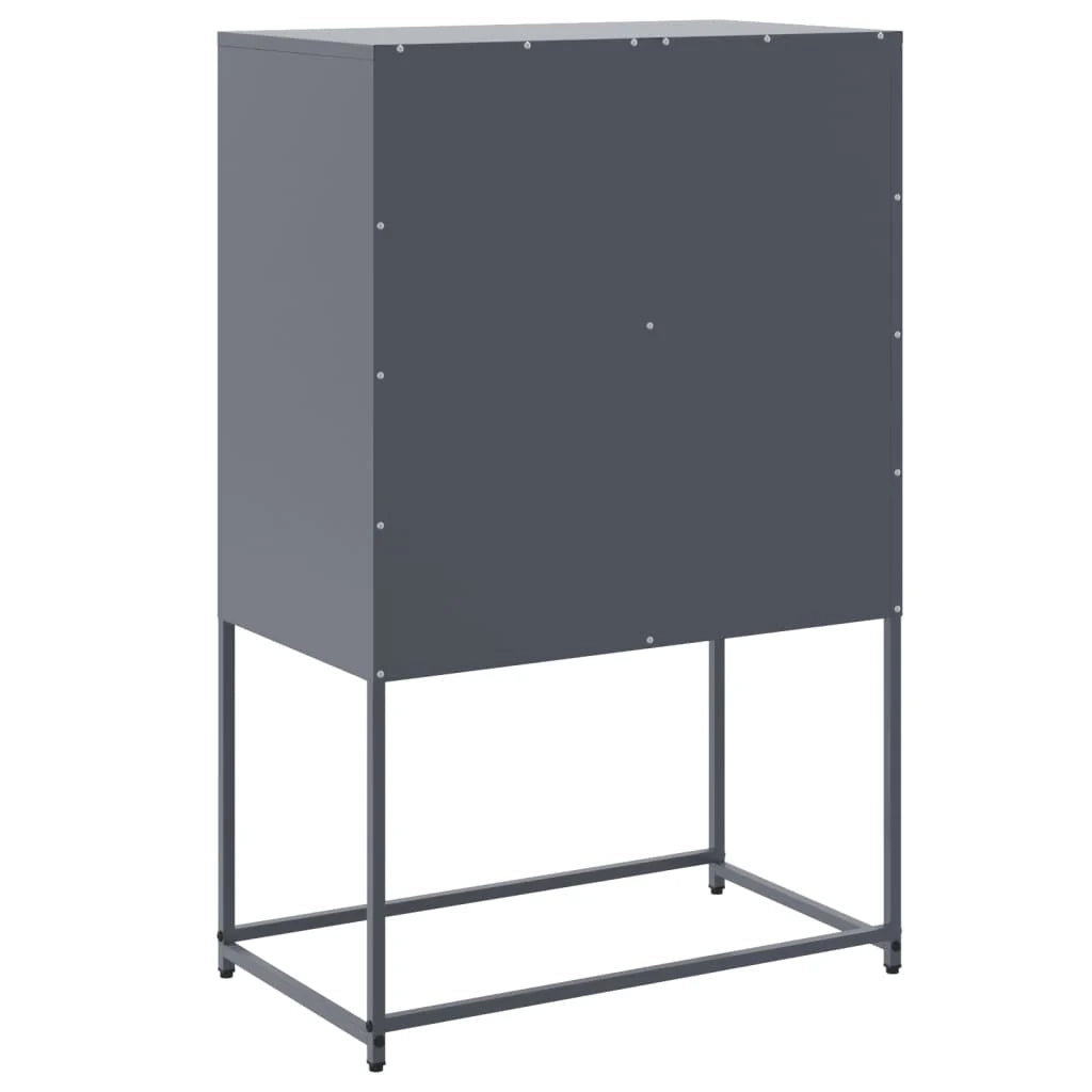 Buffet credenza cassettiera armadio mobile contenitore organizer per cucina soggiorno salotto 68,5 x 38,5 x 107 cm acciaio antracite 02_0029702