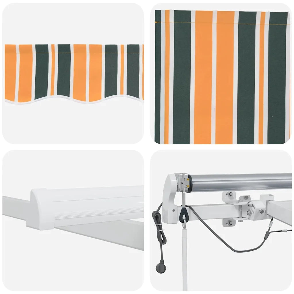 Tenda Retrattile Verde e Giallo 600 × 350 cm 3331800
