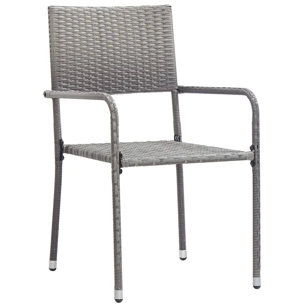 Set da Pranzo per Giardino 3 pz in Polyrattan Antracite Grigio 3059441