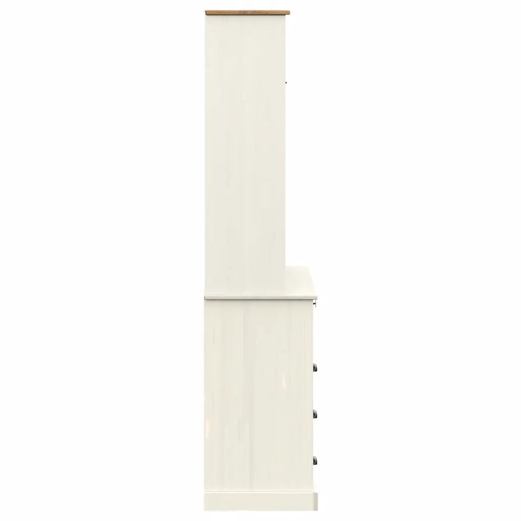 Credenza VIGO Bianca 80x40x176 cm in Legno Massello di Pino