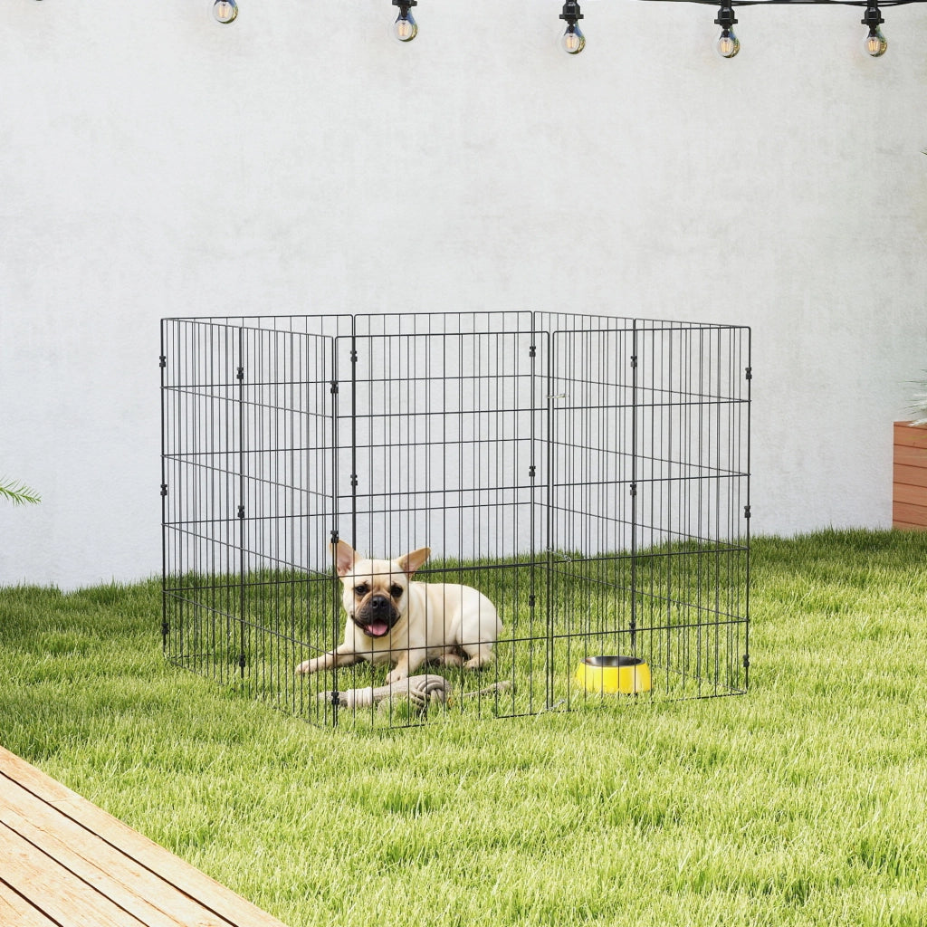 Recinzione per Cani Pieghevole in Metallo ¨C zephmum ¨C 50x80 cm Nero