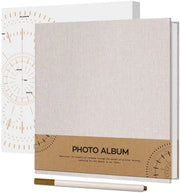 Album fotografico autoadesivo - ricordi di nozze e memorie - 40 pagine - beige - lino - 10 x 15 cm