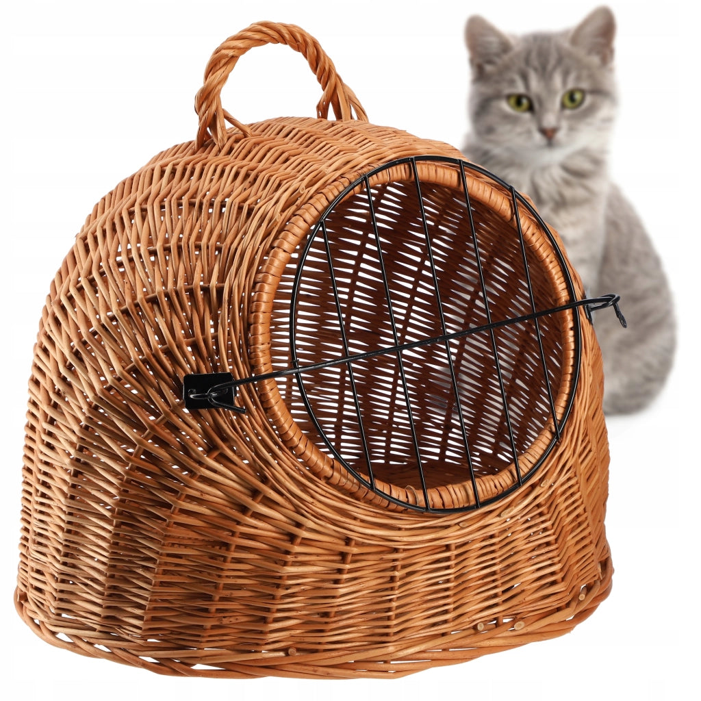 Trasportino KADAX per gatti, cani, conigli, gabbia, box in vimini, cesto, solido, 49 cm