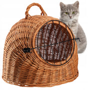 Trasportino KADAX per gatti, cani, conigli, gabbia, box in vimini, cesto, solido, 49 cm