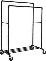 Kledingrek Metallico - 2 Stanghe di Vestizione - fino a 110 kg - Industriale - Nero