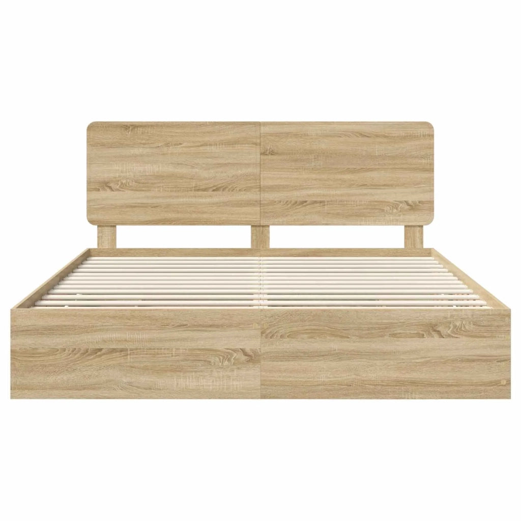 Struttura del letto con cassetto Rovere Sonoma 200 x 200 cm