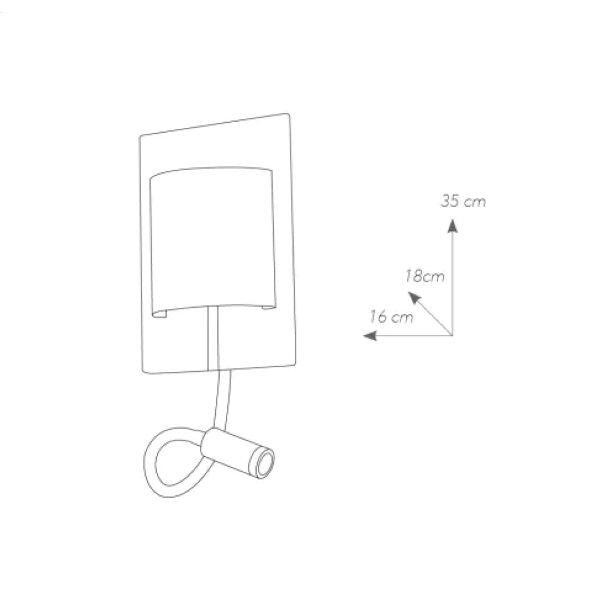 APPLIQUE DA PARETE A LED NERA CON PARALUME BIANCO E BRACCIO FLESSIBILE 6W+3W POP