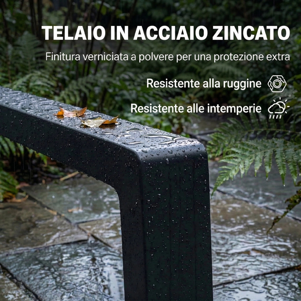 Sdraio Reclinabile 5 Posizioni, Poggiapiedi Retrattile, Ideale Per Giardino