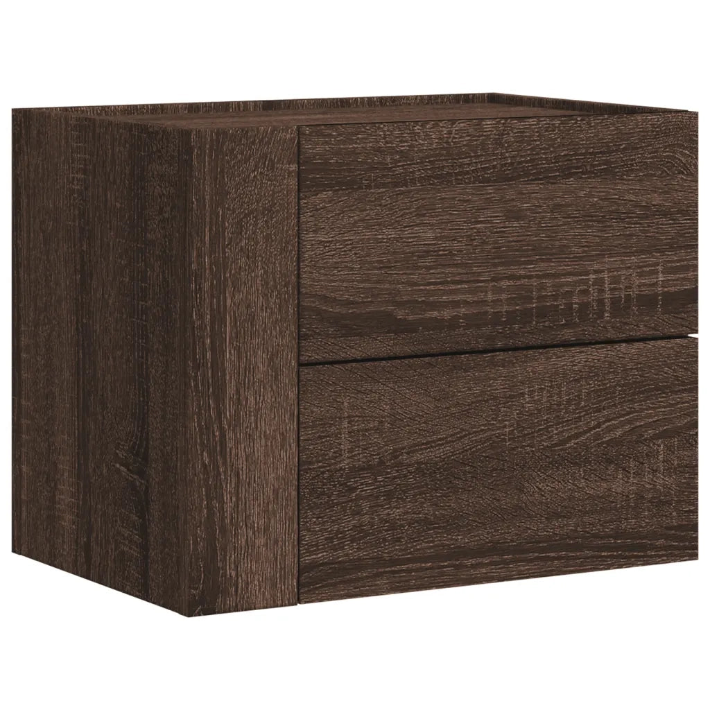 vidaXL Comodino a Muro Rovere Marrone 45x30x35 cm